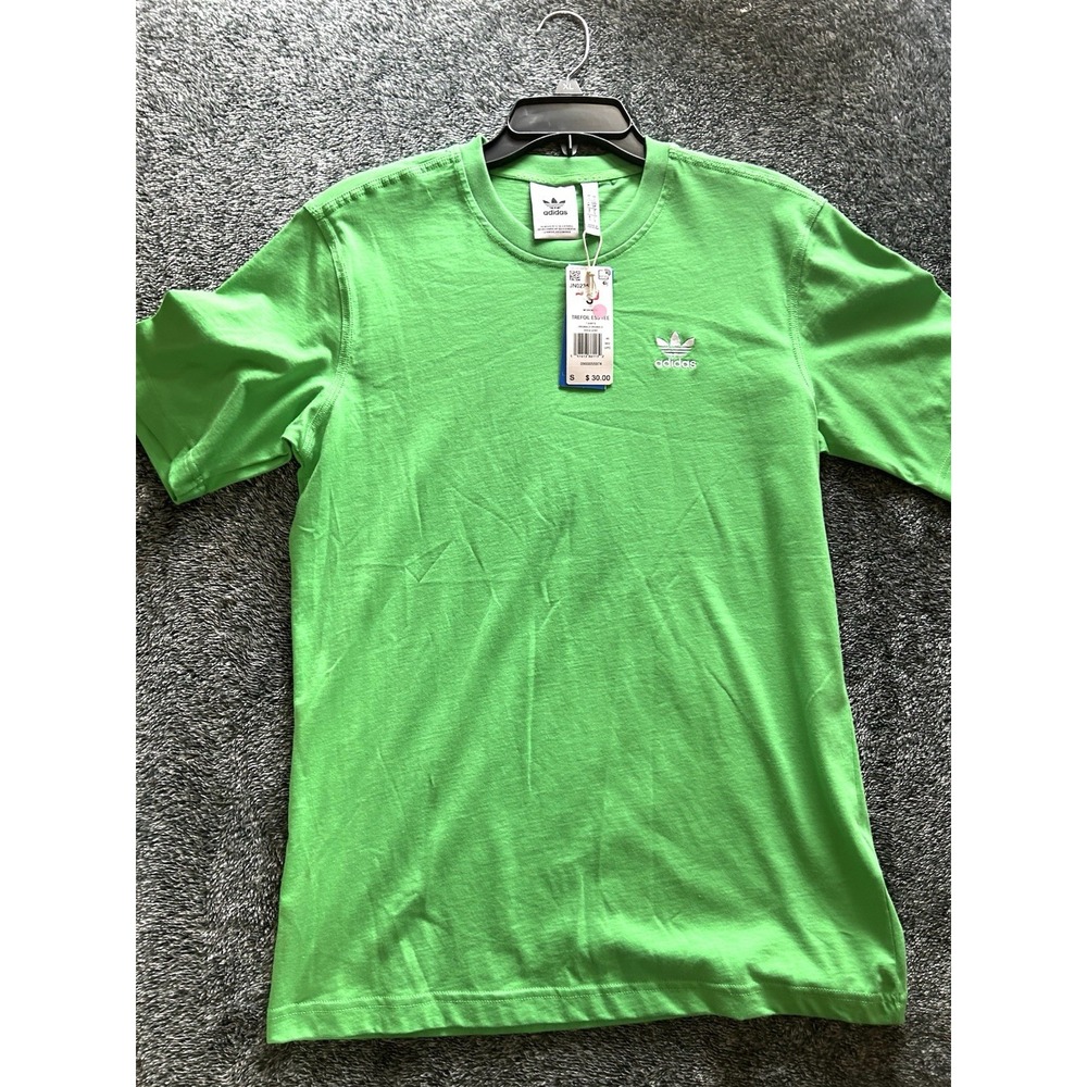 Mens Small ADIDAS ORIGINALS ESSENTIALS TREFOIL TEE SHIRT GREEN JN0235 NWT (R1)